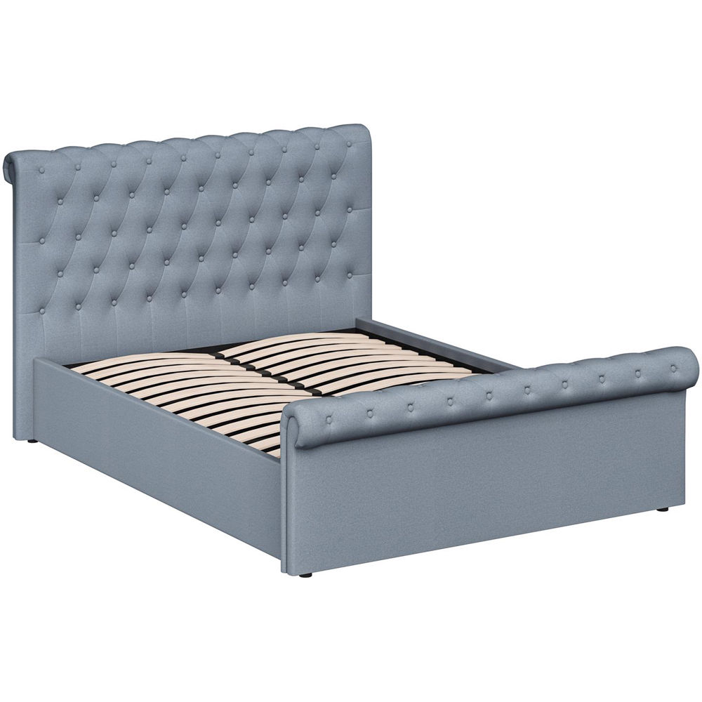 FWStyle Abbey King Size Steel Grey Side Lift Ottoman Bed Frame with Scroll Buttoned Headboard Image 6