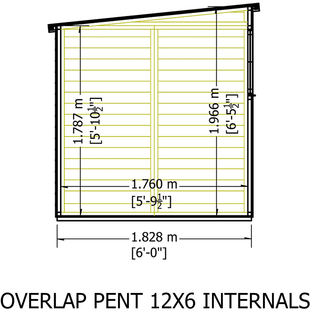 Shire 12 x 6ft Overlap Pent Garden Shed Image 9
