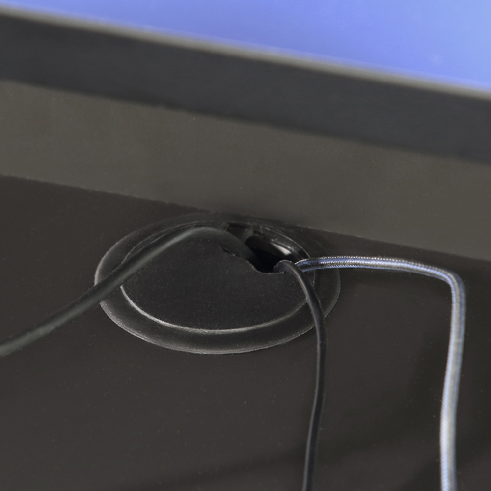 Florence Tezaur 3 Shelf Black LED Gaming Desk Image 5