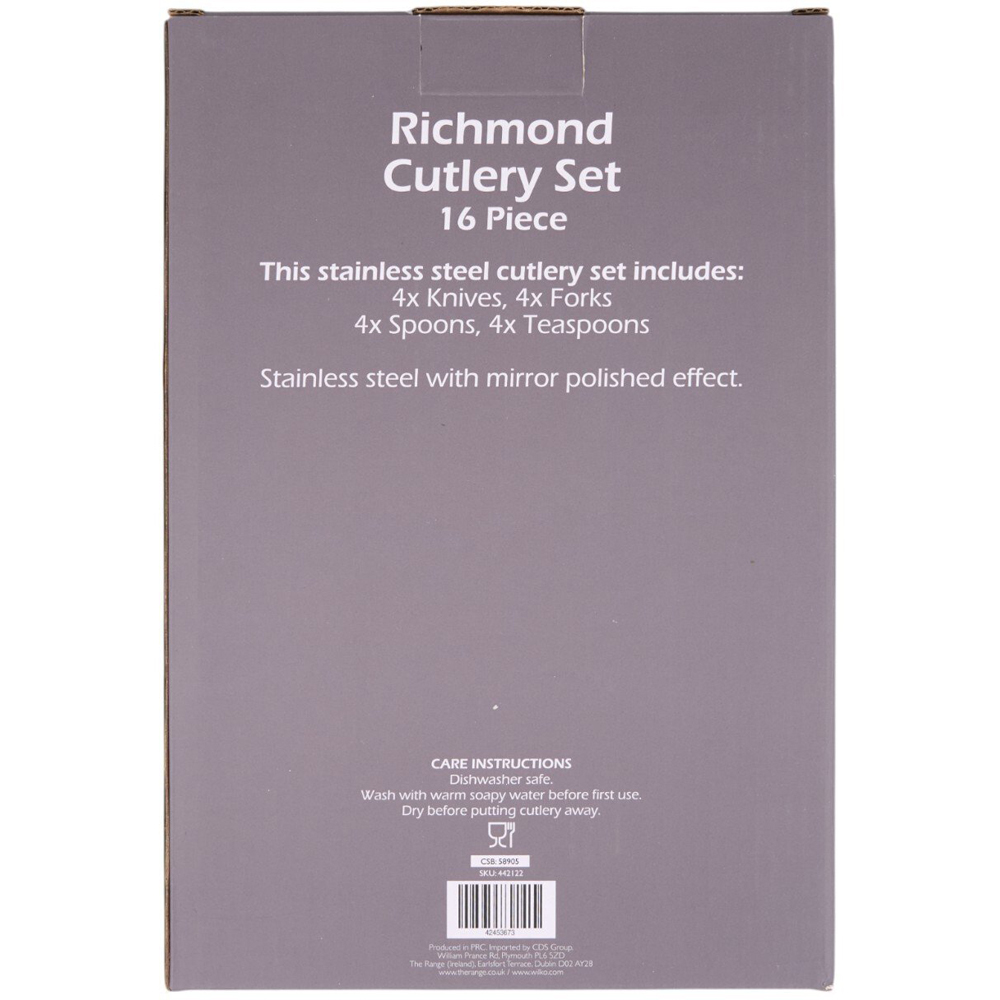 Kitchen Master 16 Piece Richmond Cutlery Set Silver Image 2