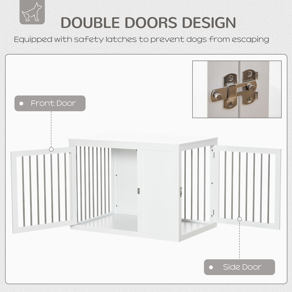 PawHut Medium and Large Dog Crate End Table with 2 Doors Image 3