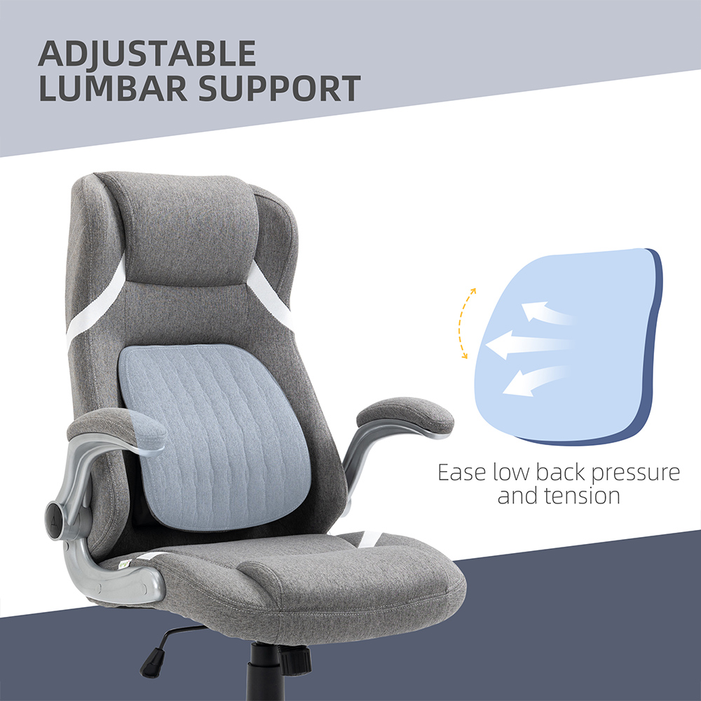 Portland Grey Fabric Office Desk Chair with Adjustable Height Image 3