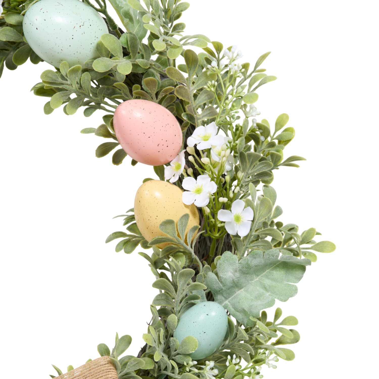 Pastel Egg Wreath With Hessian Bow Image 4