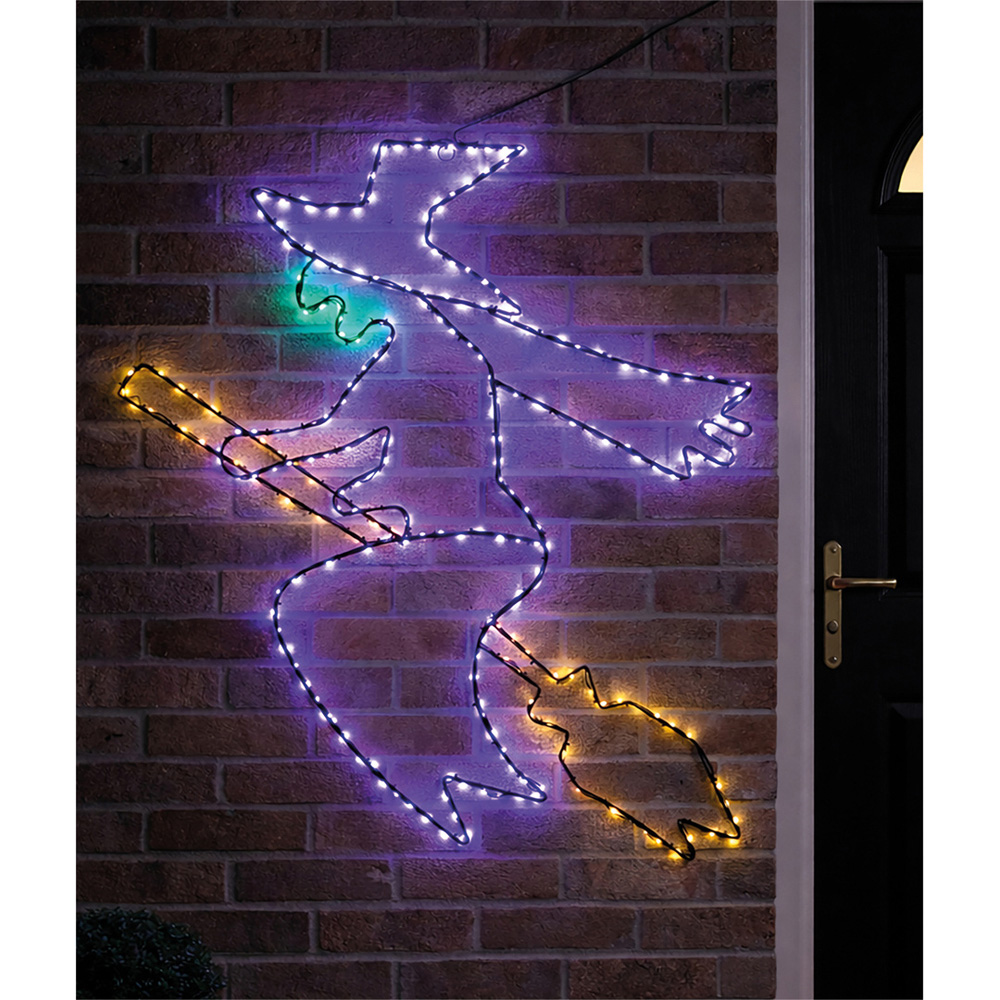 FXLab 322 Multicolour LED Metal Silhouette Witch 88 x 87cm Image 2