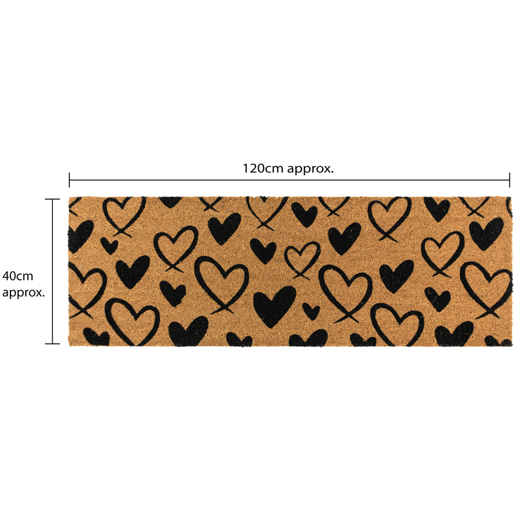JVL Hearts Coir Latex Backed Door Mat and Runner Set Image 8