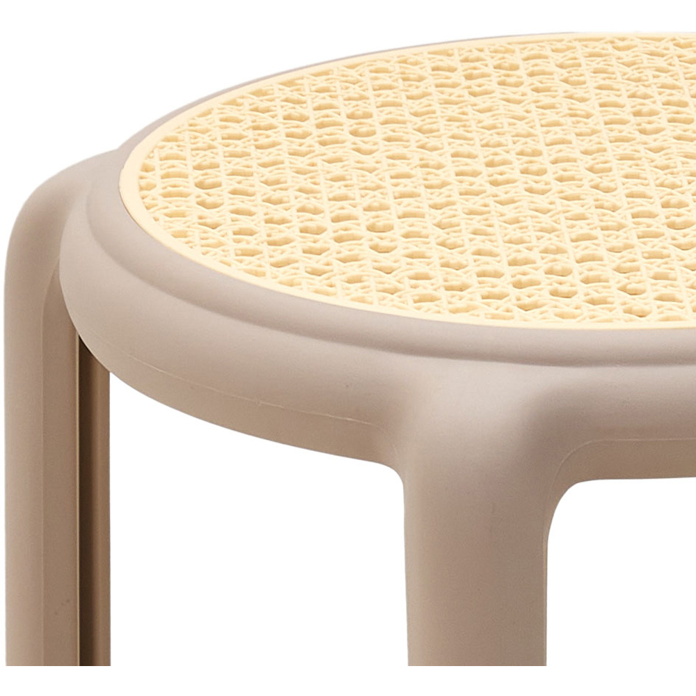 Living and Home Beige Plastic Backless Stacking Stool 6 Pack Image 5
