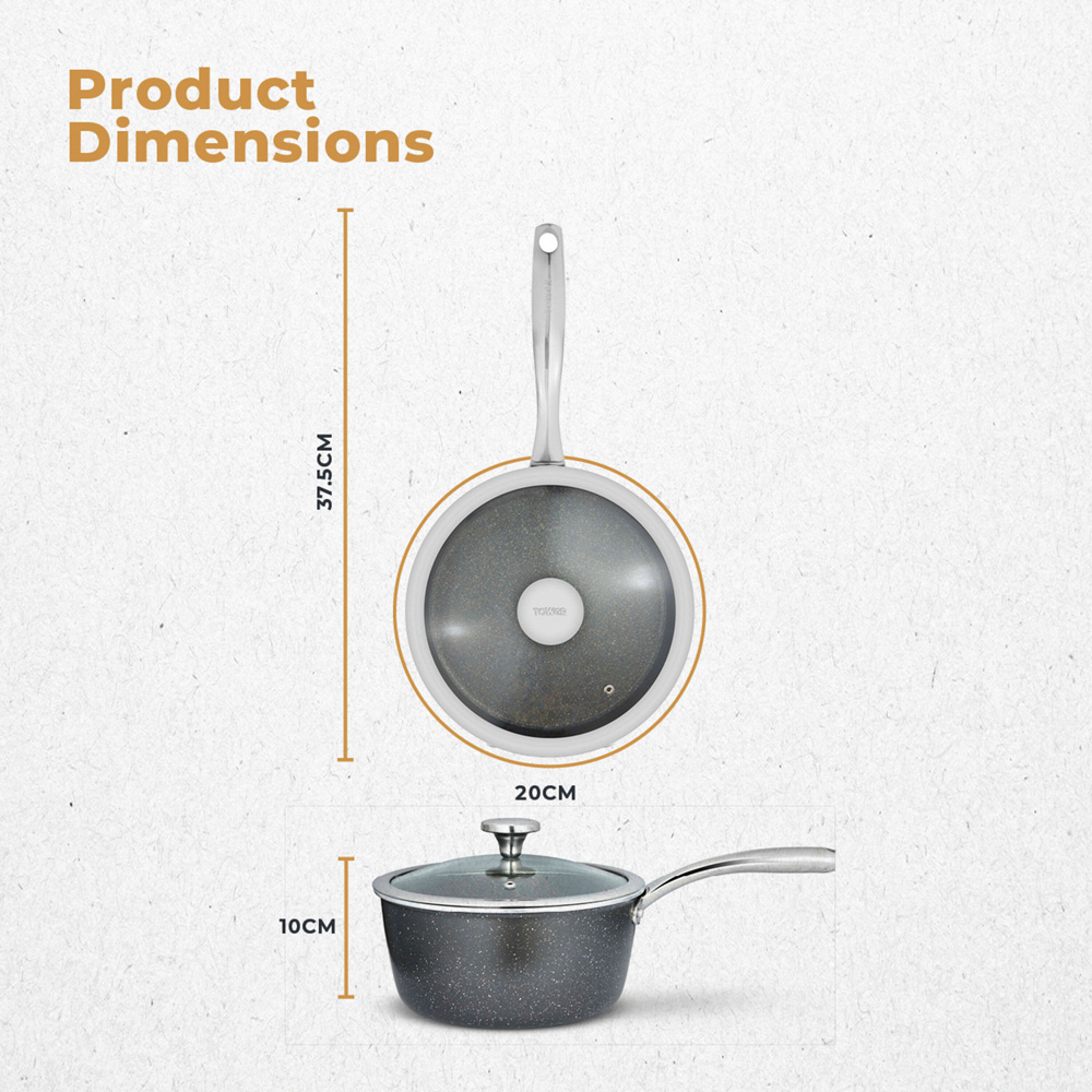 Tower 20cm Forged Aluminium Non-Stick Saucepan with Glass Lid Image 9