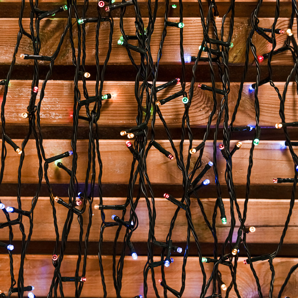 The Christmas Centre 400 Multicoloured LED Multifunction Green Cable String Light 40m Image 1