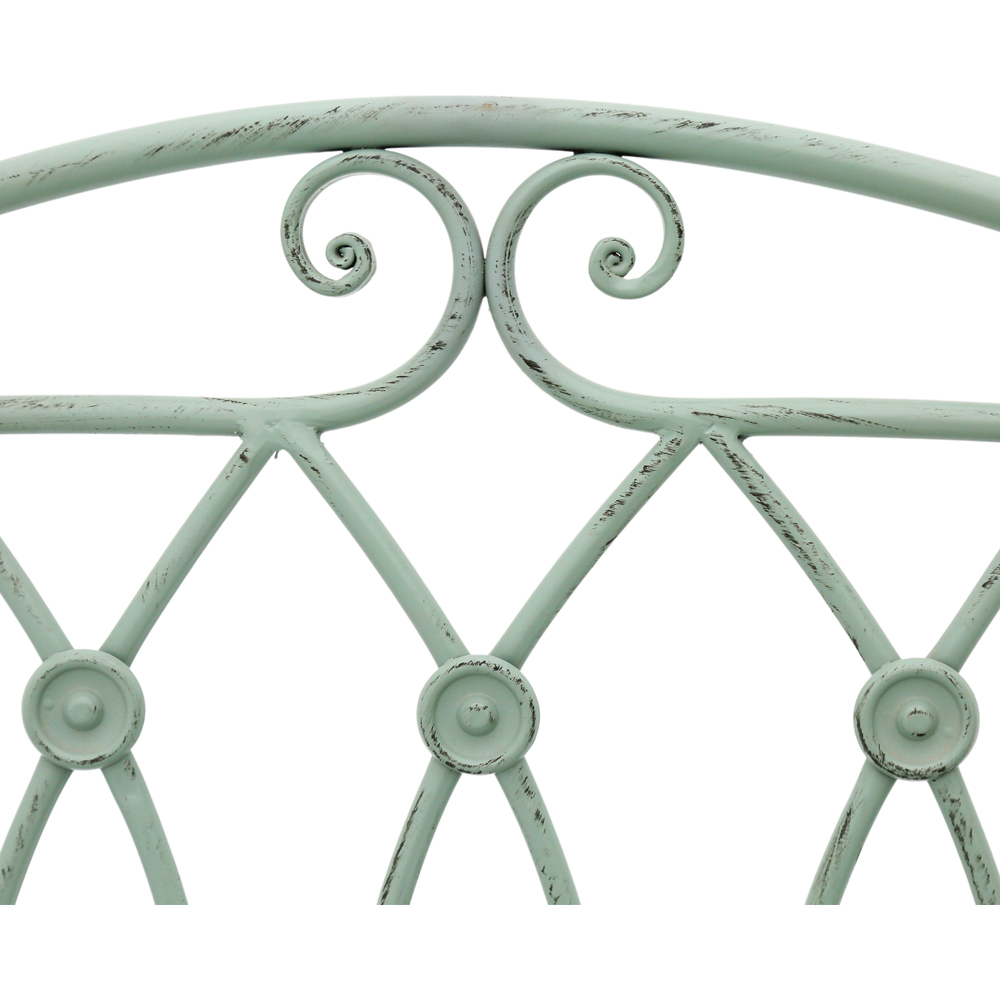 Charles Bentley 2 Seater Heritage Green Decorative Rustic Metal Garden Companion Seat Image 4