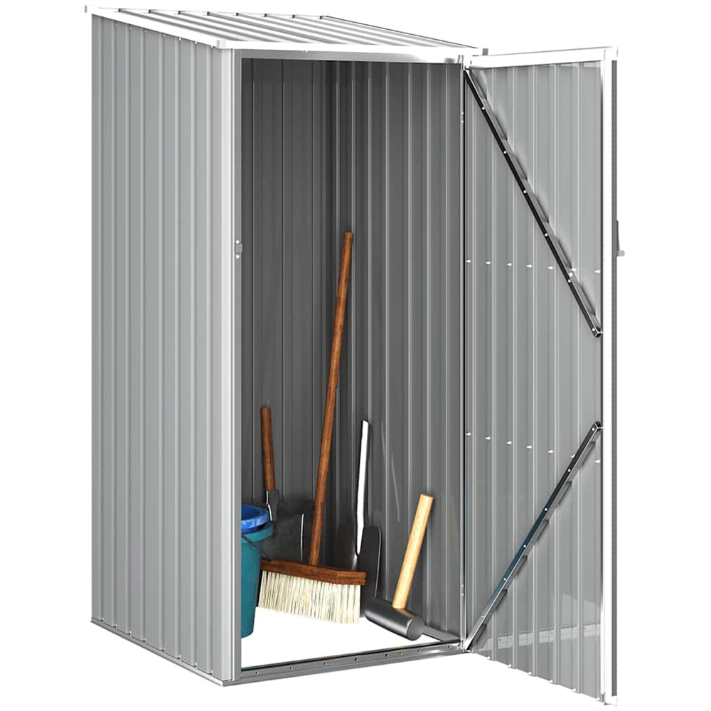 vidaXL 2.9 x 3.2ft Grey Galvanised Steel Pent Garden Shed Image 3