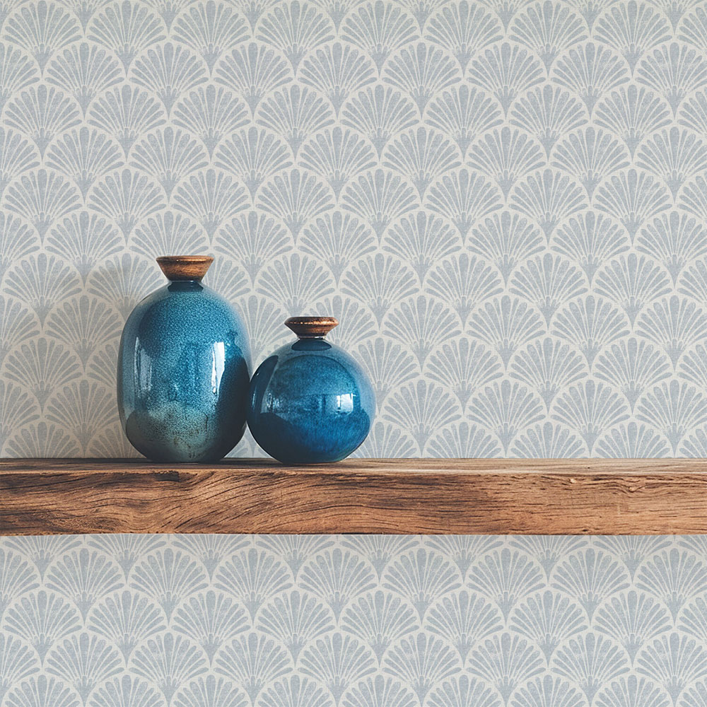 Scallop Shells Wallpaper Blue Image 3