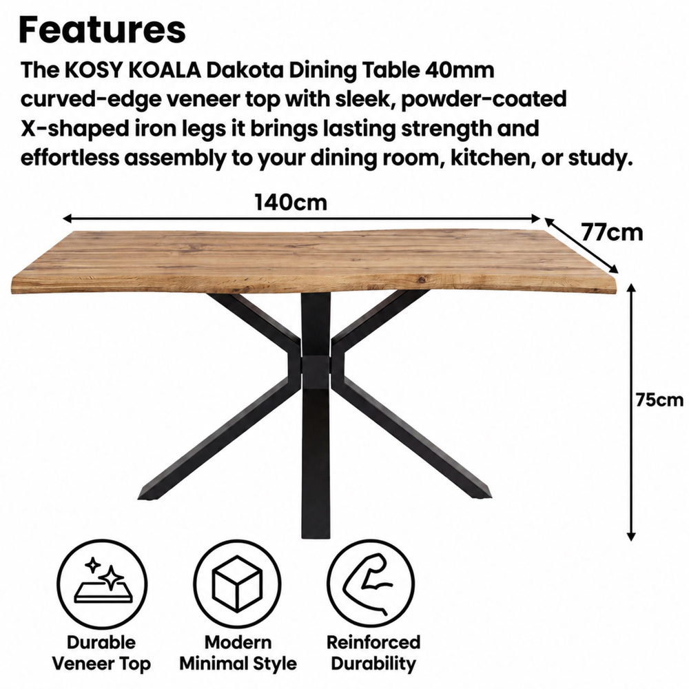 Kosy Koala 4 Seater Wooden Dining Set Black Image 3