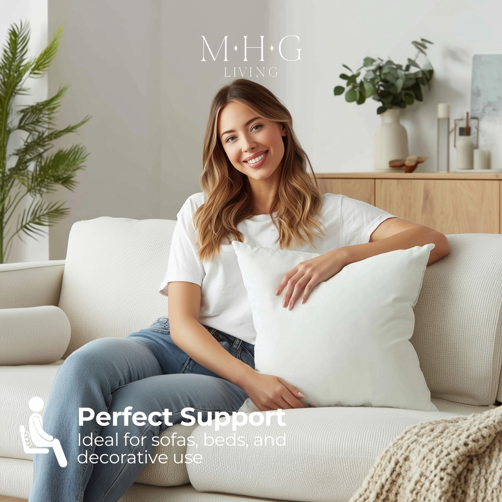 MHG Living White Hollowfibre Square Cushion Pad 65 x 65cm Image 8