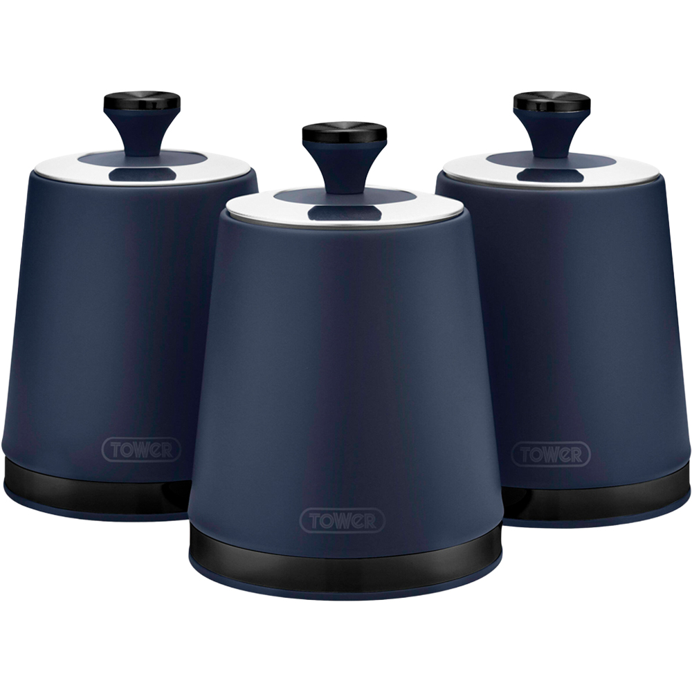 Tower Sera Midnight Blue 3 Piece Kitchen Canister Set Image 1