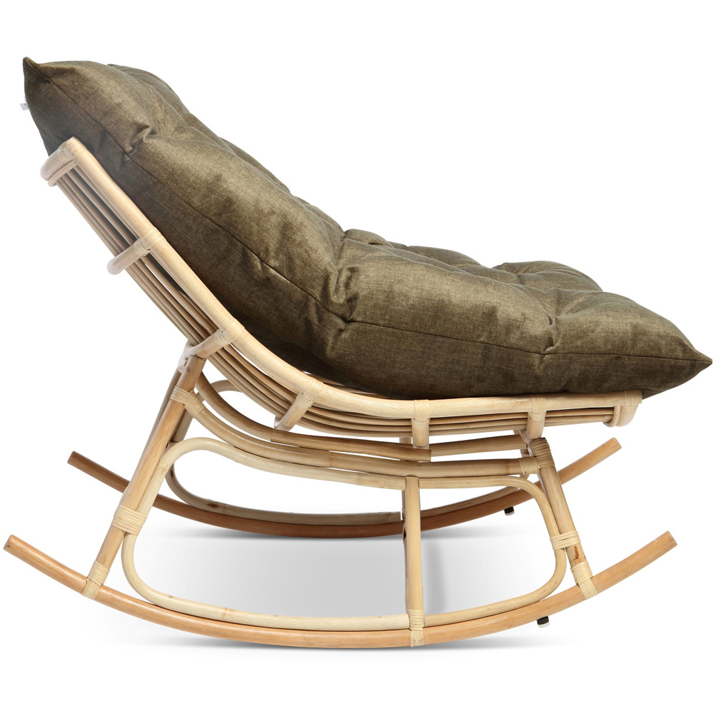 Desser Papasan Olive and Natural Rattan Rocker Chair Image 4