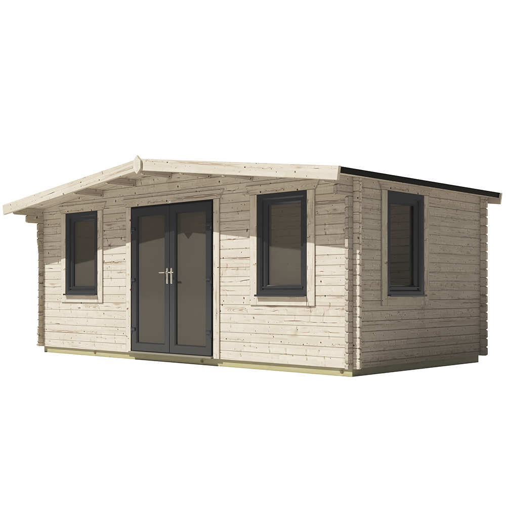 Power Sheds 10 x 20ft Centre Double Door Chalet Log Cabin Image 1