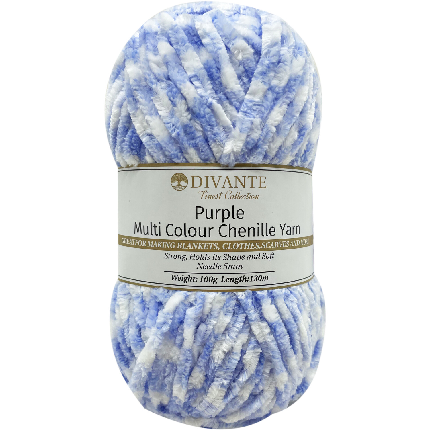 Purple Multi Colour Chenille Yarn Image 2