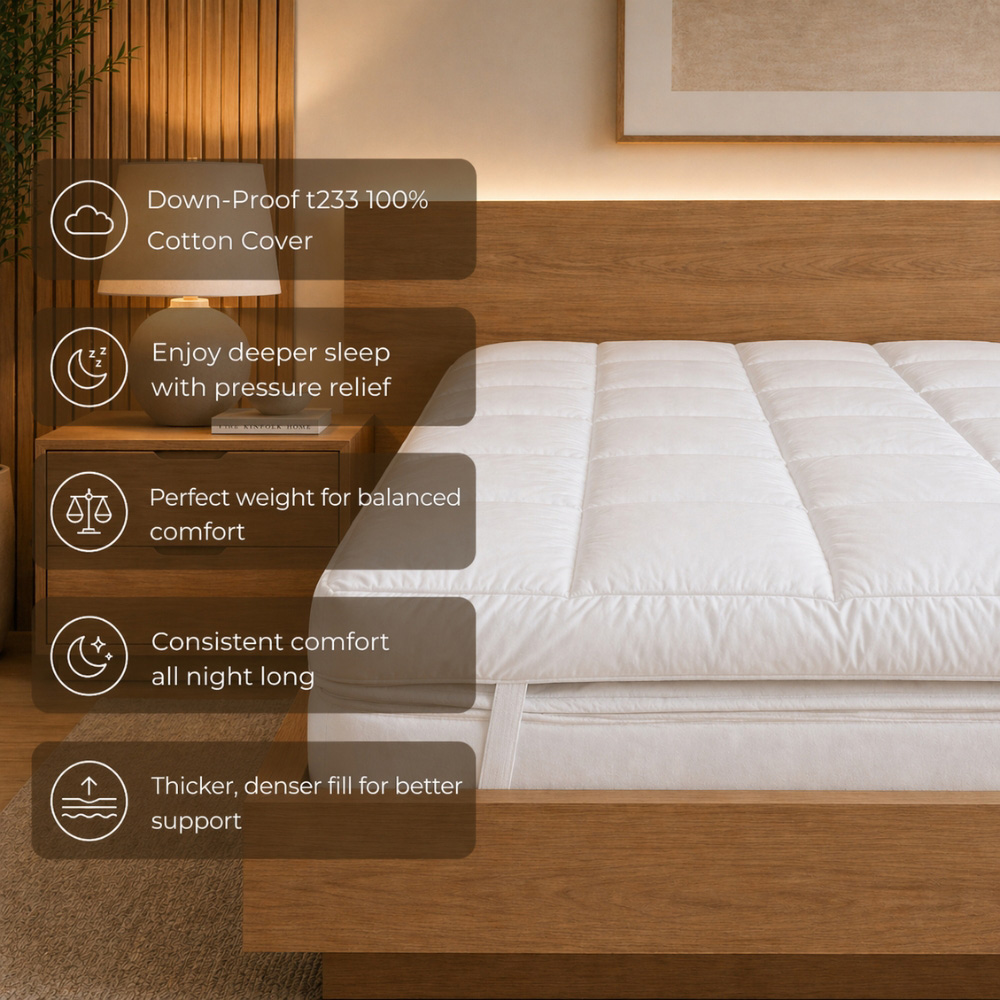 MHG Living Small Double Duck Feather Mattress Topper Image 4