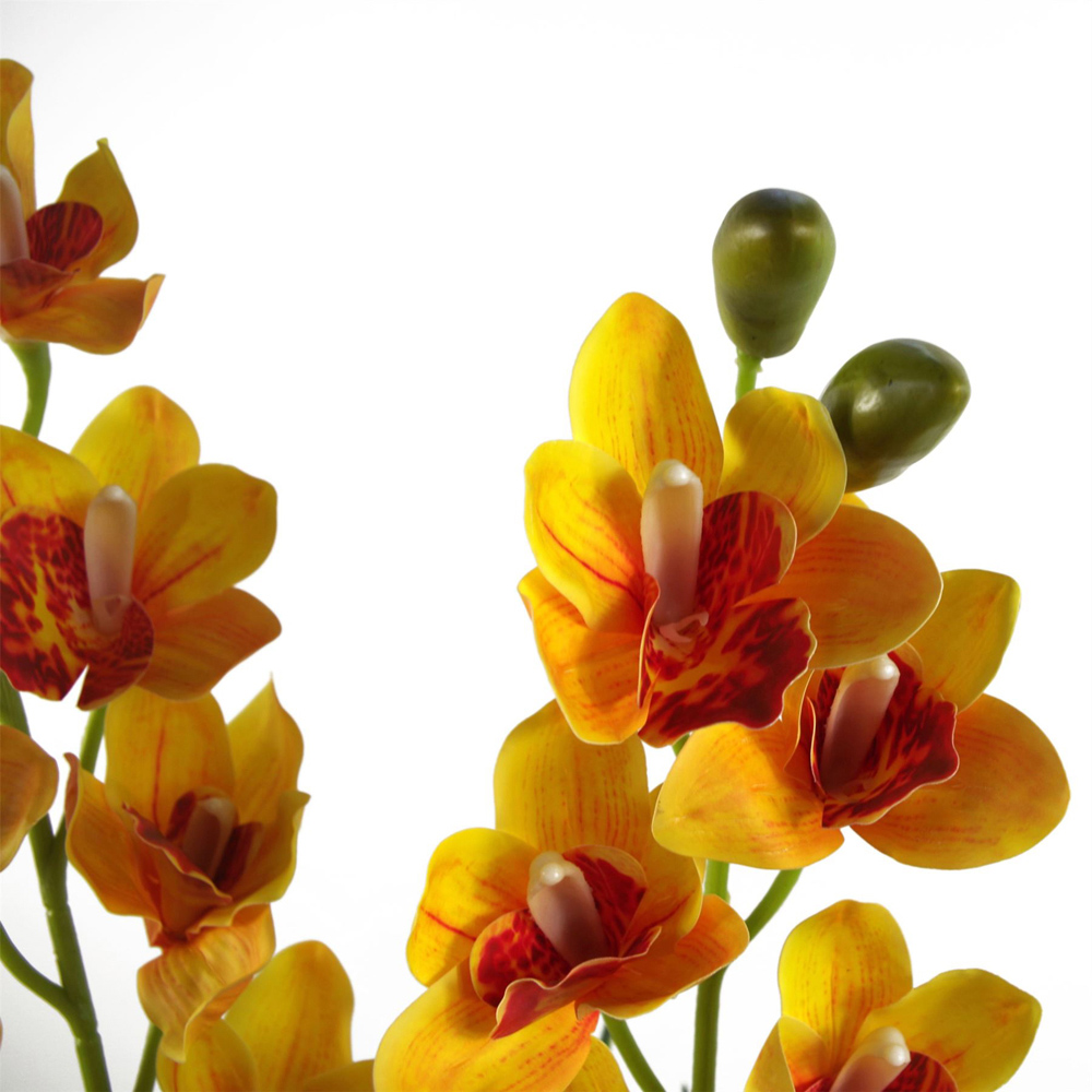 Leaf Yellow Orchid Flower Artificial Plant 90cm Image 5