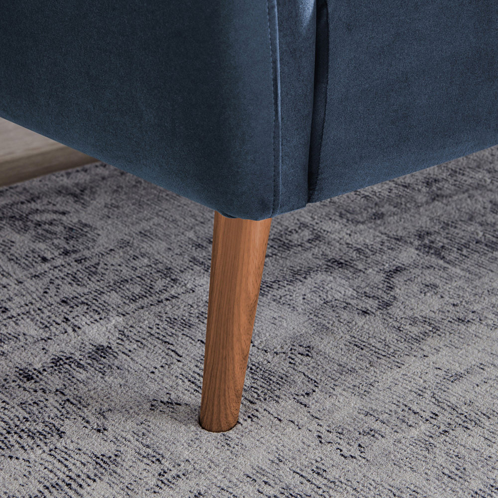 Furniturebox Terry 2 Seater Blue Velvet Sofa Image 3