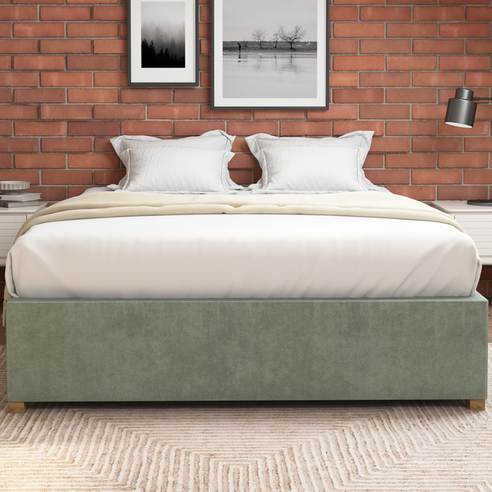 Aspire Furniture Double Duck Egg Plush Platform Ottoman Bed Image 3