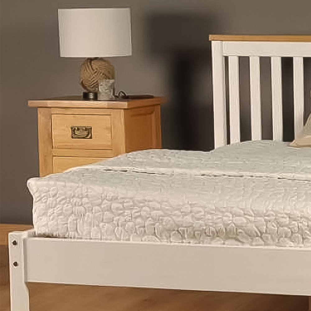 Brooklyn Double White Low Foot End Wooden Bed Frame Image 2