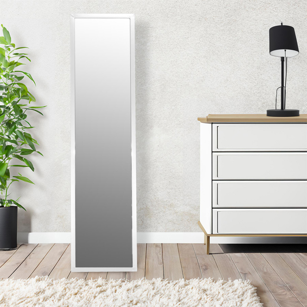 Harbour Housewares White Round Full Length Mirror 137 x 35.5cm Image 2