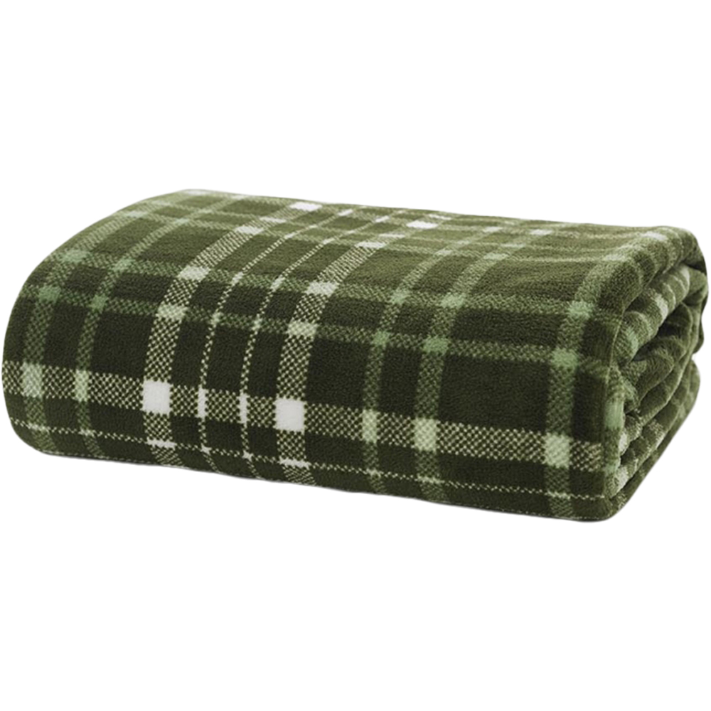 Deyongs Olive Snuggle Touch Tartan Throw 140 x 180cm Image 1
