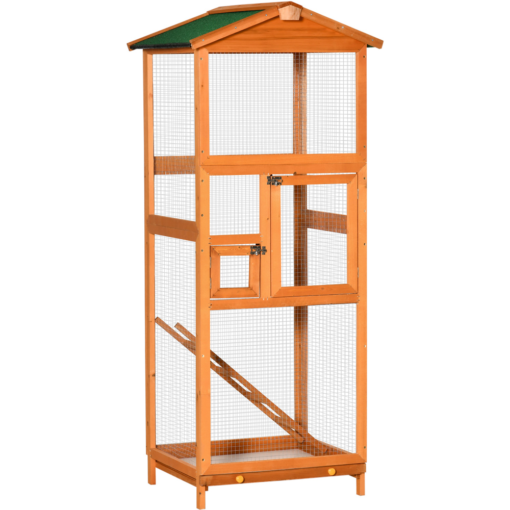 PawHut Tall Orange Bird Cage Image 1