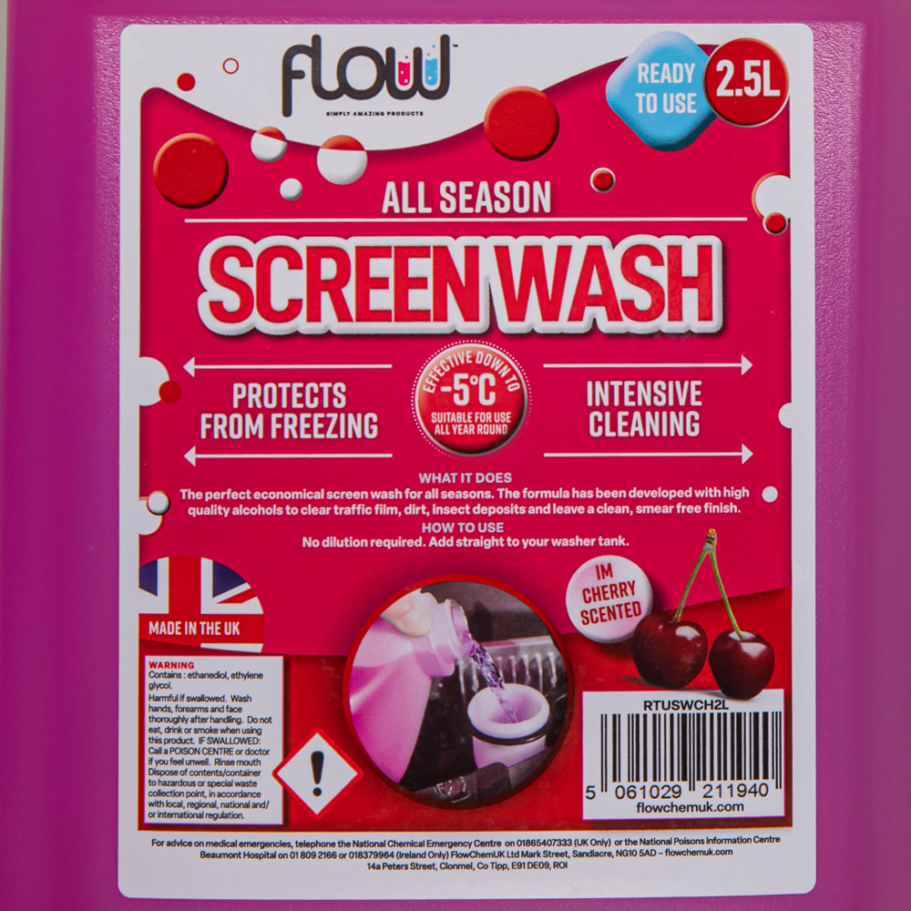Samuel Alexander Flow Cherry Scented Windscreen Washer Fluid 2.5L Image 4