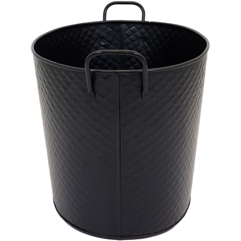 Charles Bentley Small Black Diamond Embossed Oval Bucket Image 5