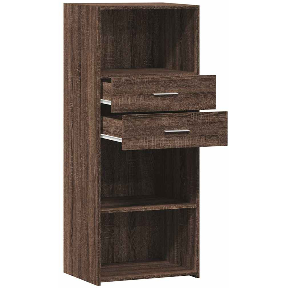 vidaXL 2 Drawer 3 Shelf Brown Oak Highboard Image 7