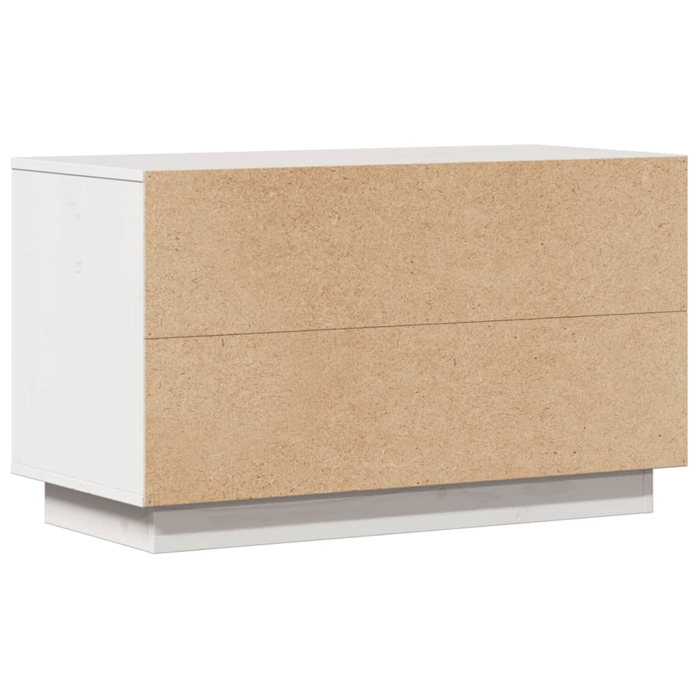 vidaXL Single Door Single Shelf White Solid Pine Wood TV Cabinet Image 7