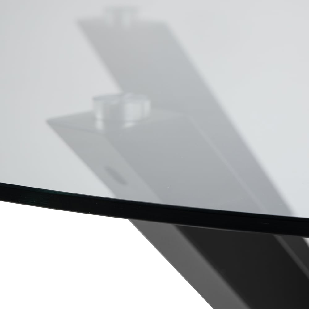 Florence Heaven Clear Glass Round 4 seater Dining Table Black Image 4