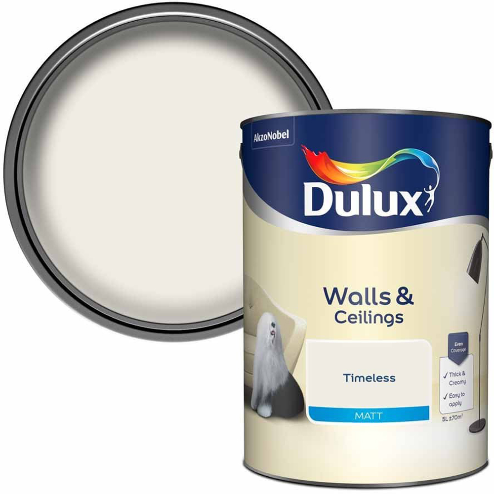 Dulux Walls & Ceilings Timeless Matt Emulsion Paint 5L Image 1