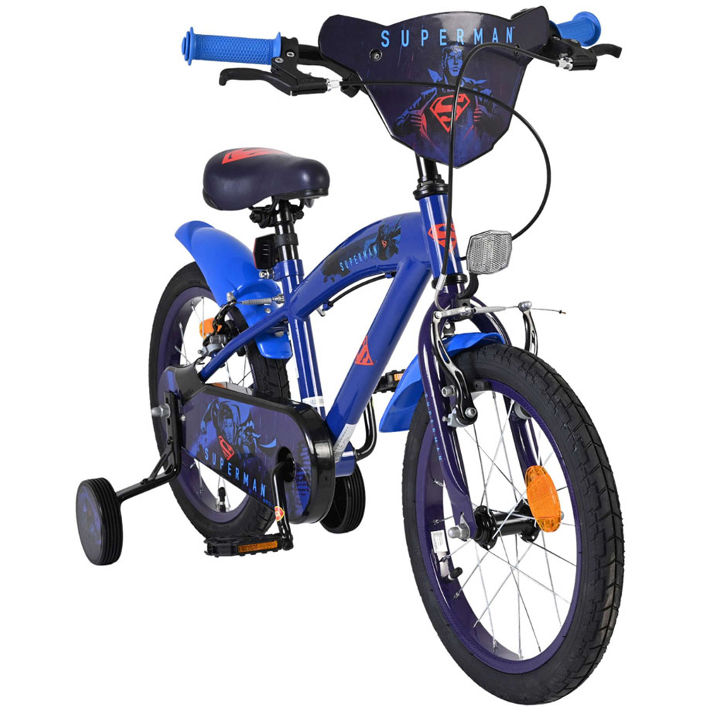 Volare DC Comics Superman Kids 16 inch Multicolour Bike with Stabilisers Image 2