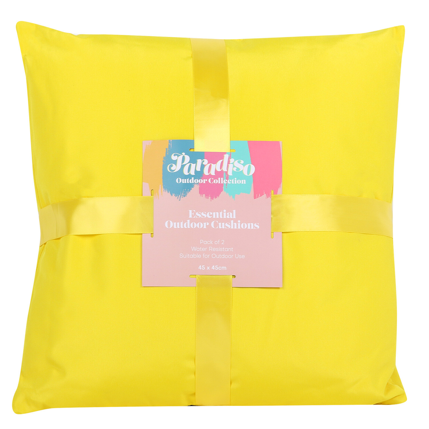 Pack of 2 Essential Outdoor Cushions - Yellow Image