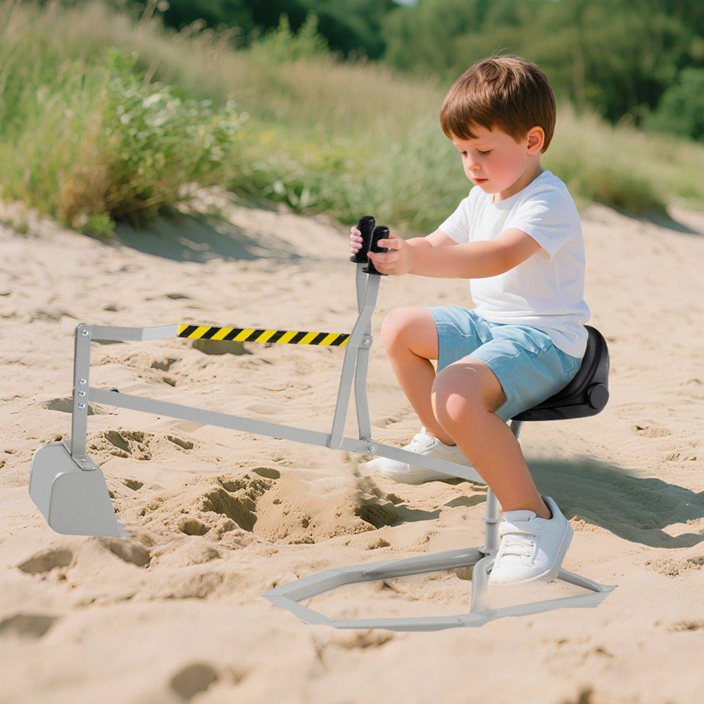 Costway Kids Grey Rotatable Sand Digger Image 2