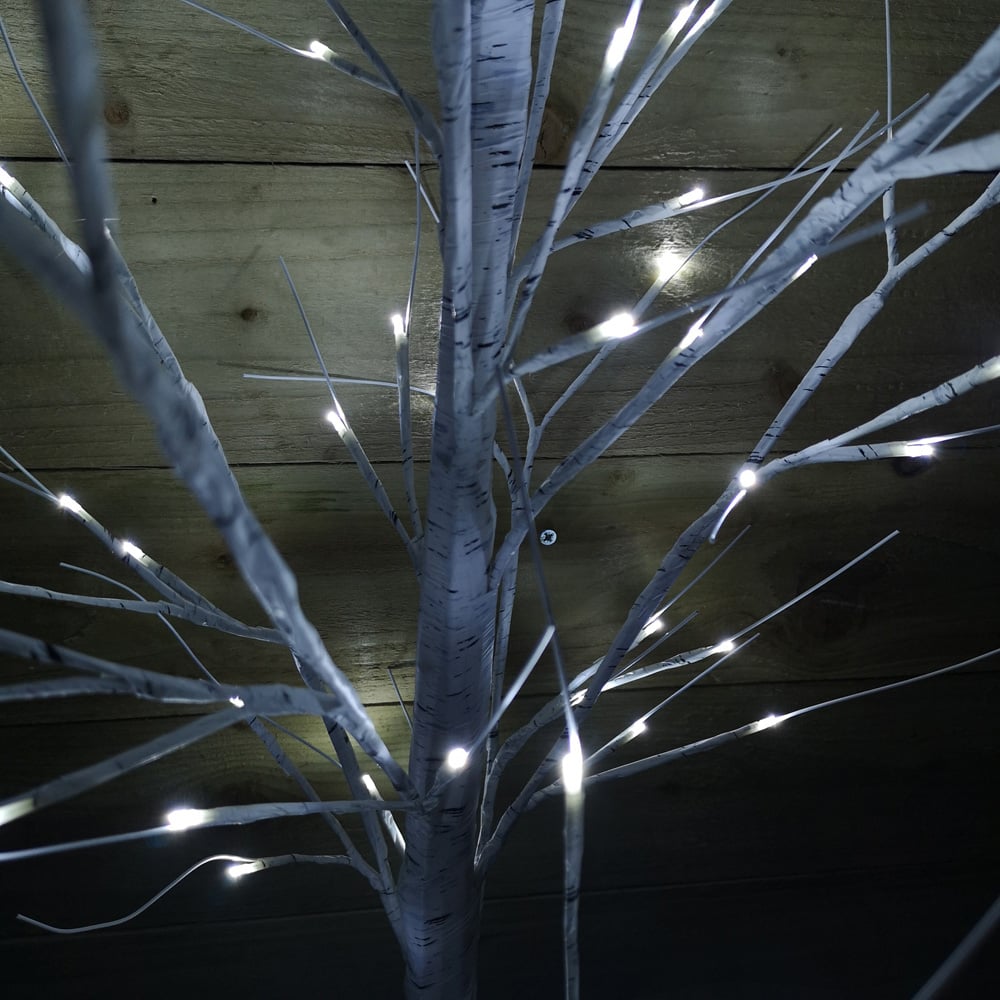 Samuel Alexander Ice White LED Indoor Outdoor Christmas Birch Tree 6ft Image 4