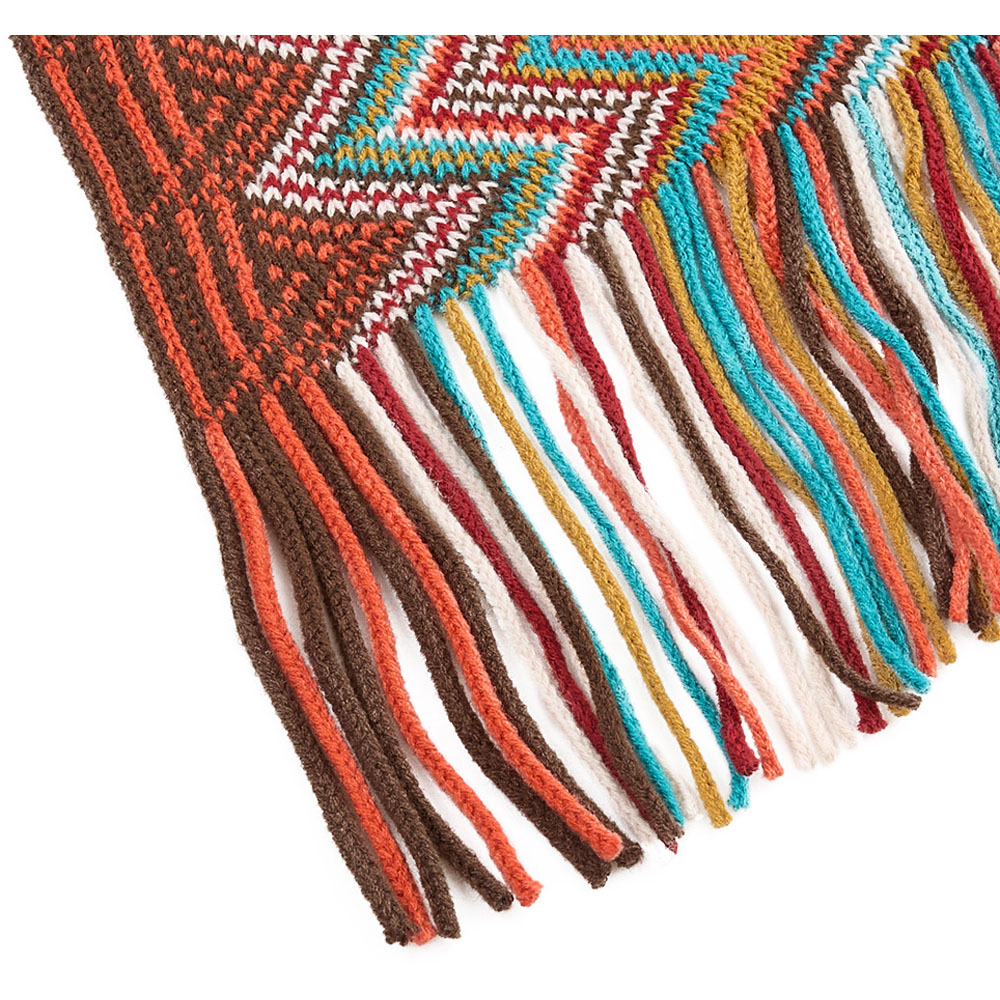 Living and Home Bohemian Red Wave Sofa Throw Blanket with Tassels 170 x 127cm Image 3
