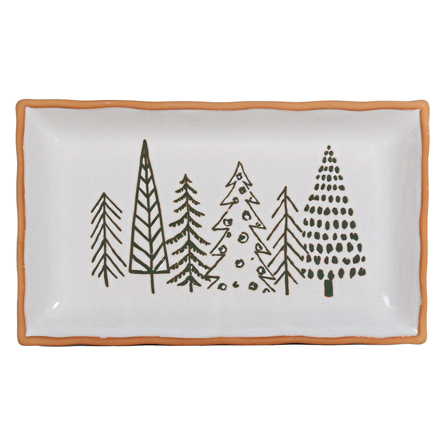 White Festive Forest Stone Serving Platter Image