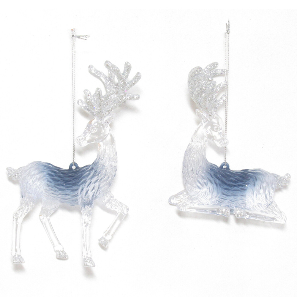 Frosted Blue Reindeer White and Blue Image 3