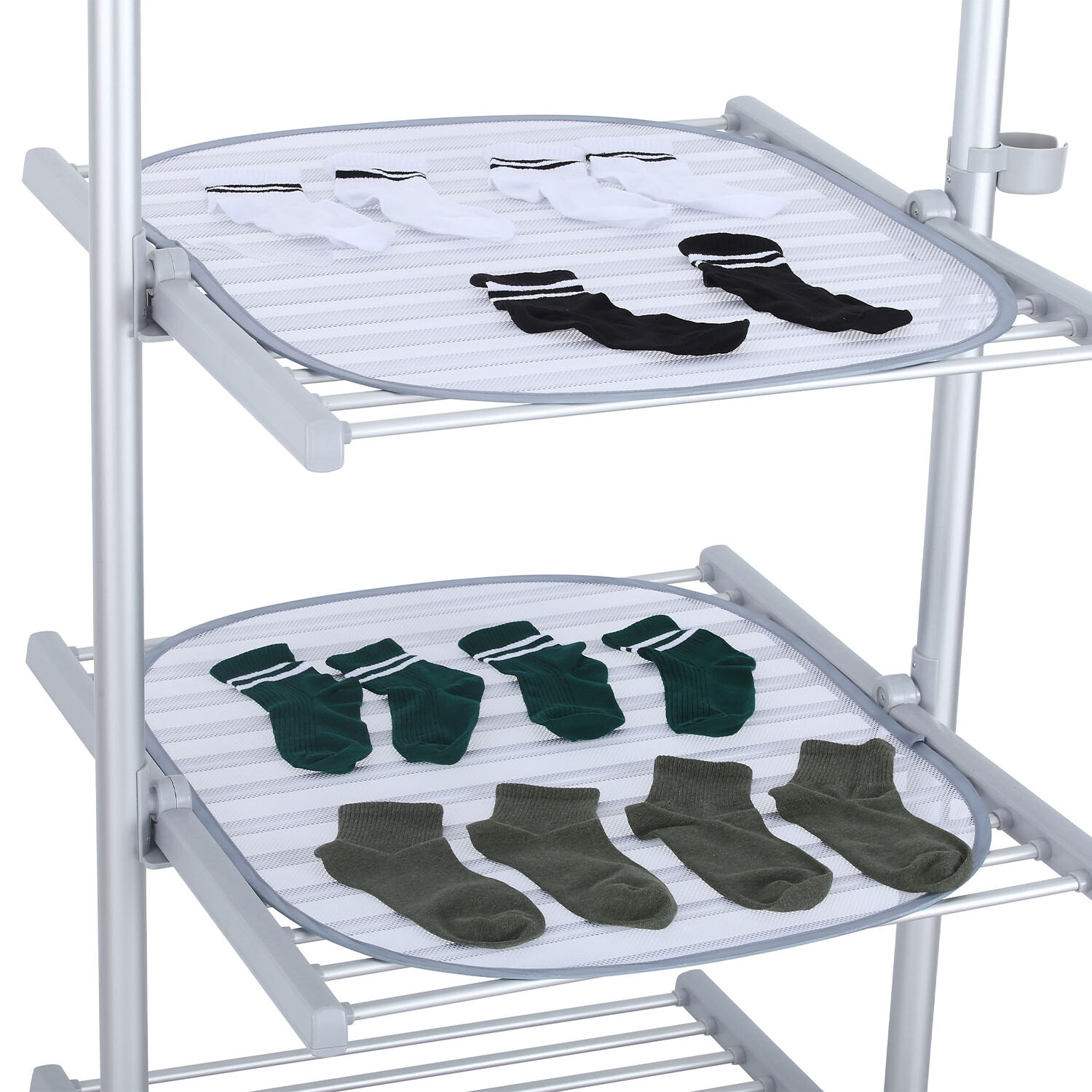 Pack of 2 3 Tier Indoor Airer Drying Shelves - Silver Image 4