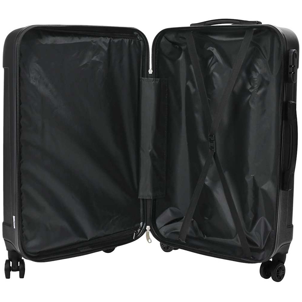 vidaXL Set of 3 Black ABS Suitcases with Wheels Image 4