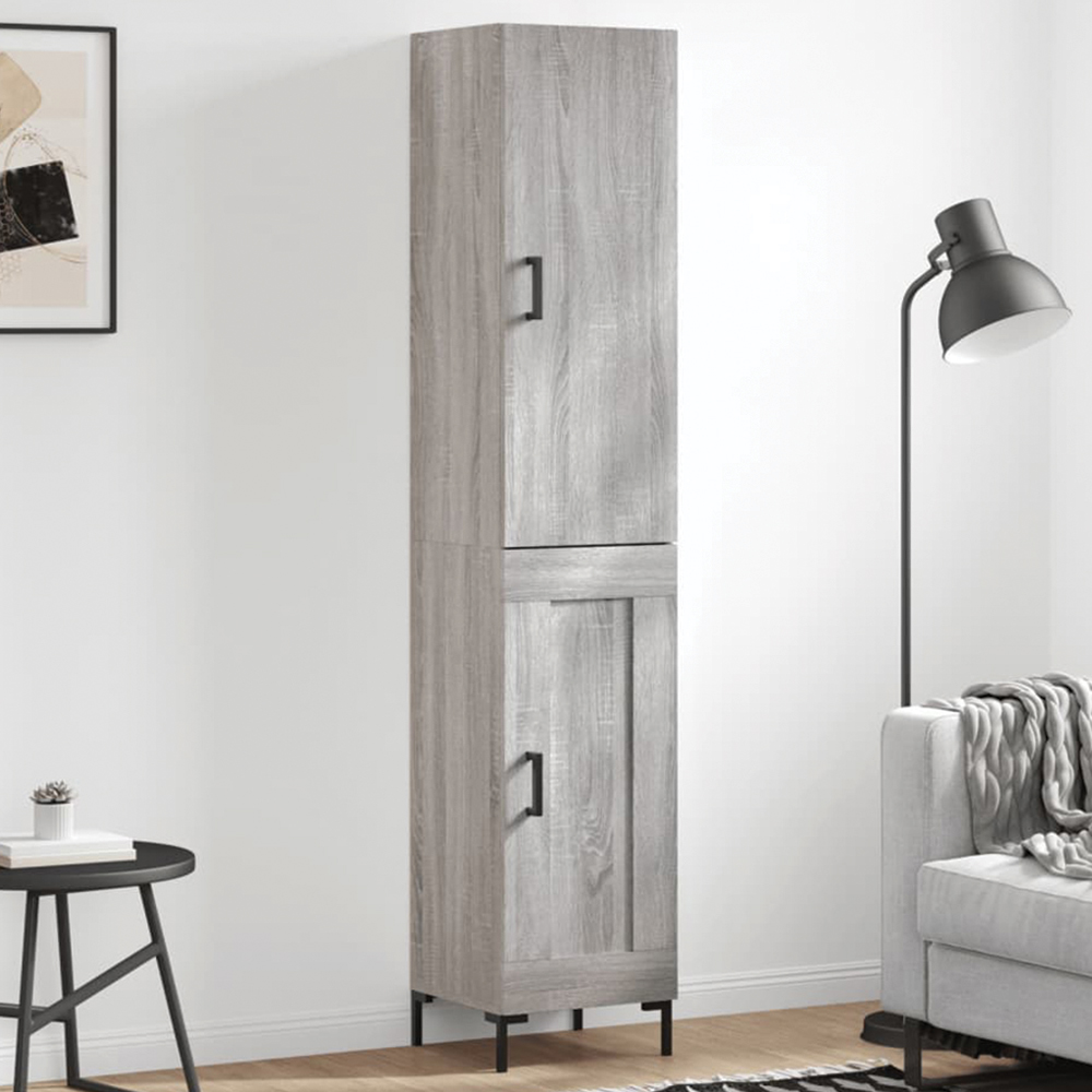 vidaXL 2 Door Grey Sonoma Highboard Image 1