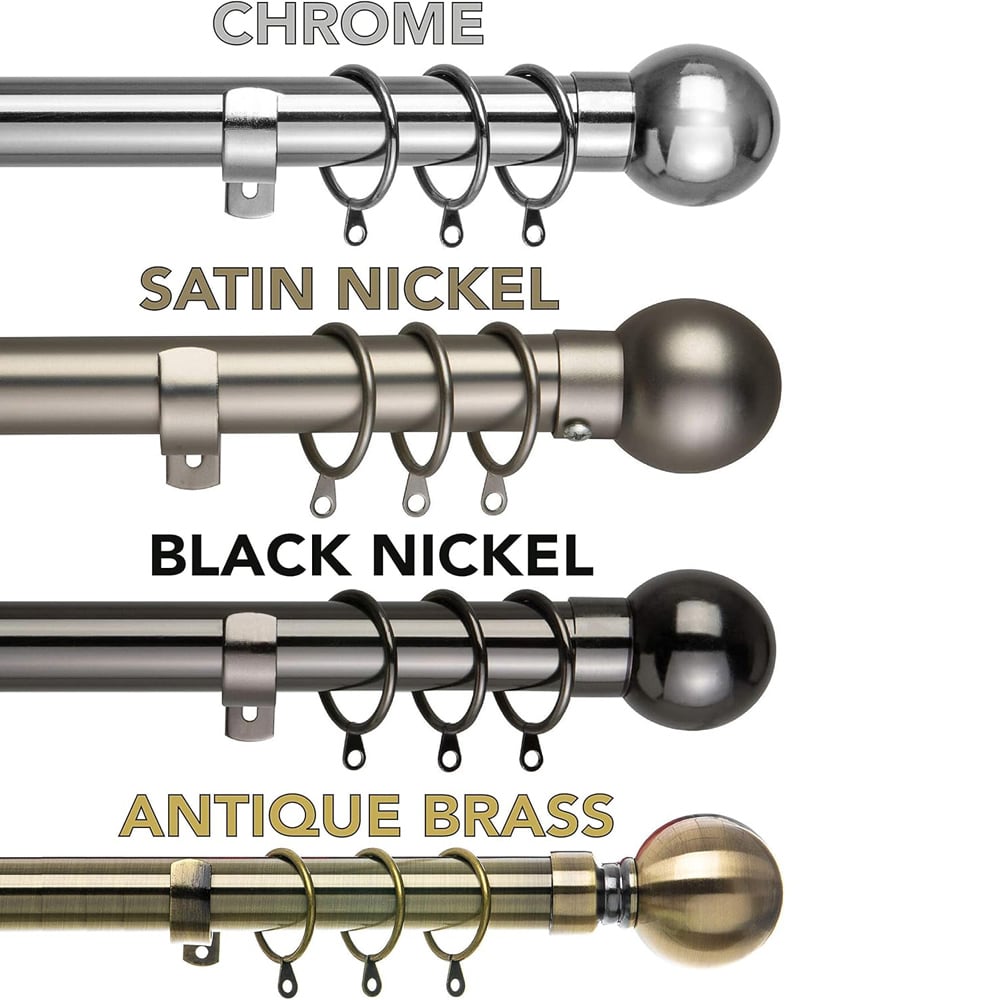 Home Treats 40 to 218cm Extendable Brass Metal Round Curtain Pole Image 6