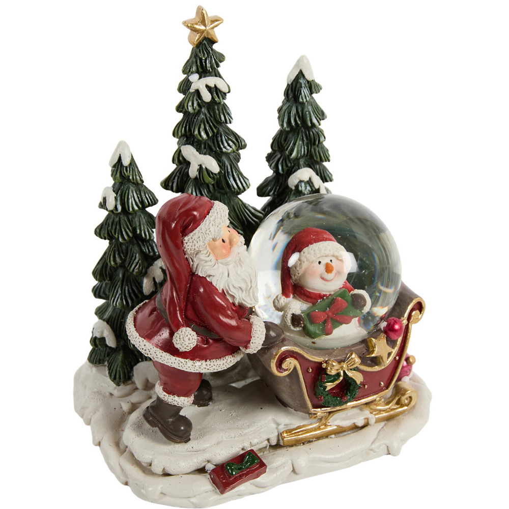 Santa and Snowman Snow Globe Decoration Image 2