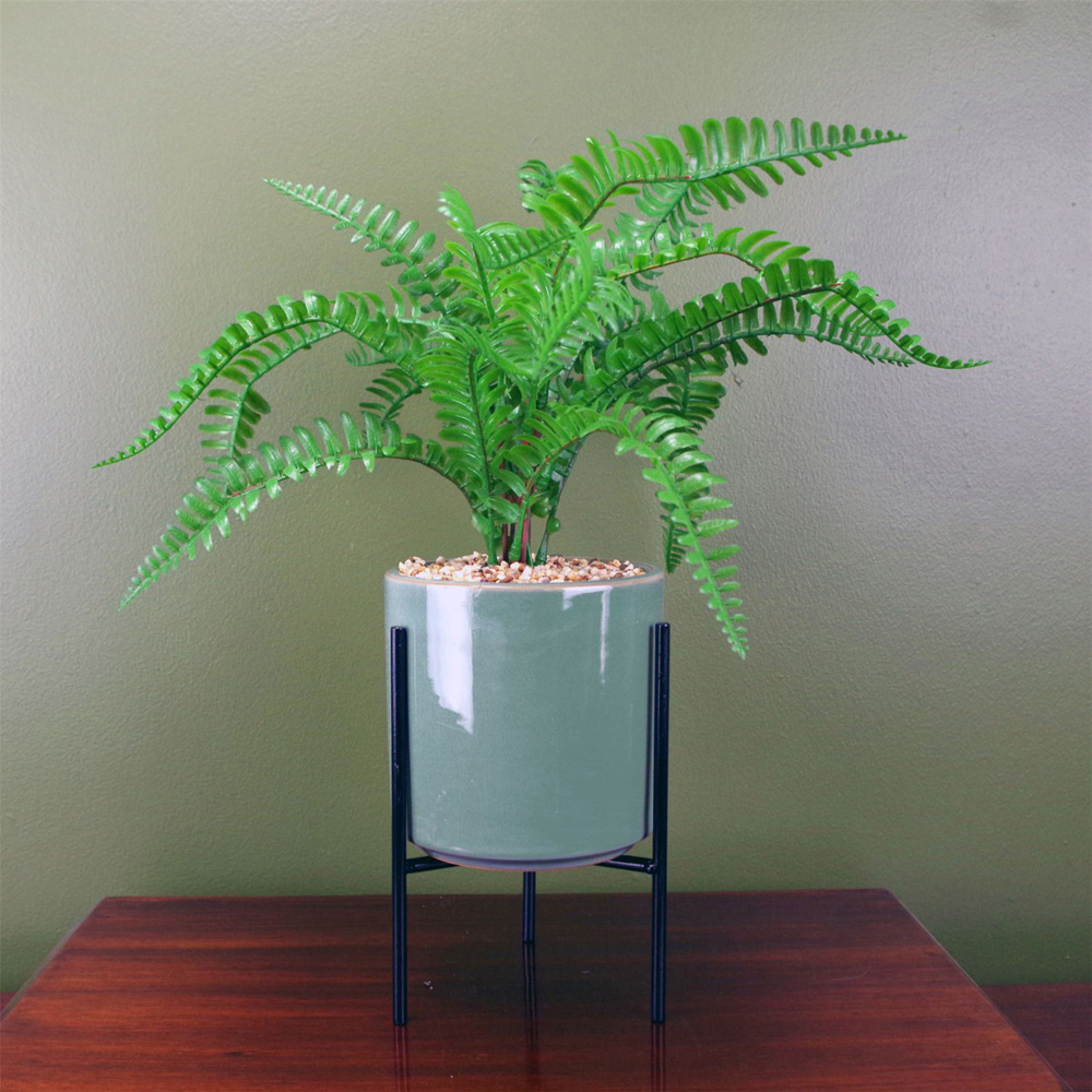 Leaf Fern Artificial Plant in Ceramic Planter 40cm Image 2
