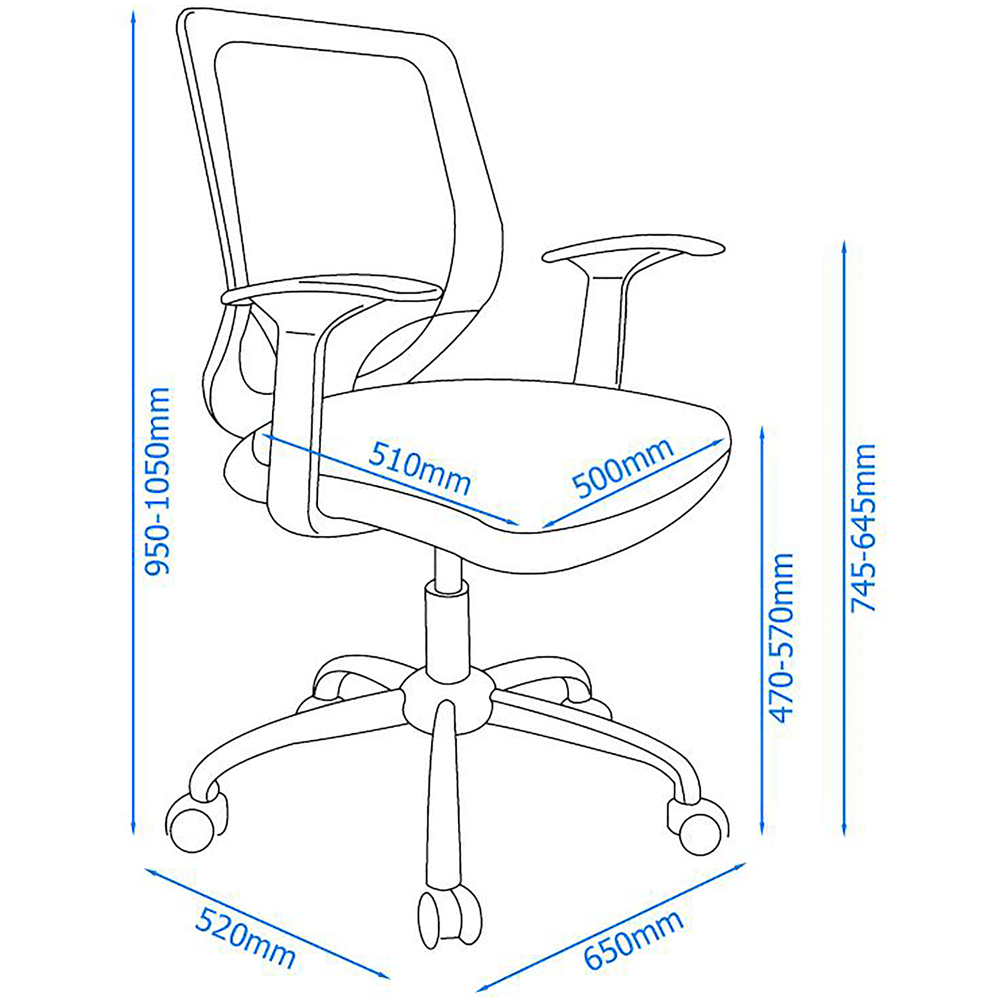 Alphason Atlanta Black Mesh Back Operator Chair Image 8