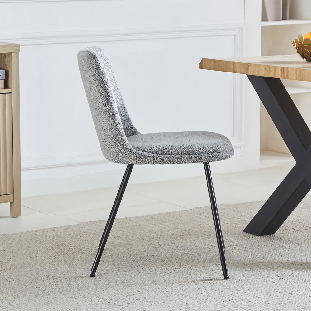 Artemis Home Lecce Set of 2 Light Grey Dining Chairs Image 5